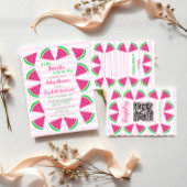 Sticker Rond Baby shower de pastèque doux