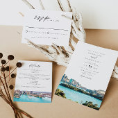 Serviette En Papier SYDNEY AUSTRALIA Watercolor Beach Skyline Mariage