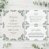 Save The Date Mexican Talavera Green Floral Minimalist Wedding (Personnalisez la collection de ce créateur indépendant.)