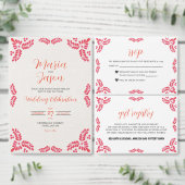 Numéro De Table Talavera Orange Floral Mariage Espagnol Minimalist (Personnalisez la collection de ce créateur indépendant.)