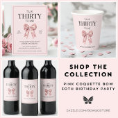 Assiettes En Carton Parlez Trente à moi Élégant Bow rose 30e anniversa