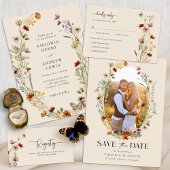 Sticker Rond Mariage Fleur sauvage Boho