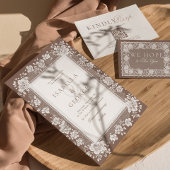 Code QR RSVP Mariage Argent Vieilli Dentelle Vinta