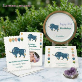 Invitation Taureau 1er Anniversaire Impressionniste Paillette