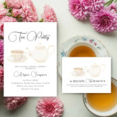 Carte D'accompagnement Présentation de la douche de mariage Tea Party