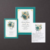 Programme Mariage turquoise et or Floral (Personnalisez la collection de ce créateur indépendant.)