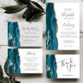 Mariage turquoise Rose Gold Agate RSVP
