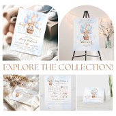 Serviette En Papier Baby shower de garçon Bleu Ours Teddy