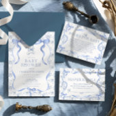 Gobelets En Papier Baby shower Ours en Teddy Toile Bleu
