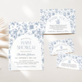 Carte de remerciements Baby shower Teddy Bear Blue