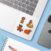 Collection Teddy Halloween - Pack de stickers (Ordinateur portable avec iPhone)
