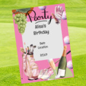 Banderoles Golf 65e anniversaire en thème rose pour femme gol