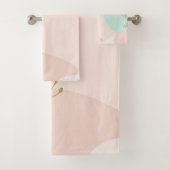 Collection Tendance Abstraite Rose Pâle Menthe (En situation)