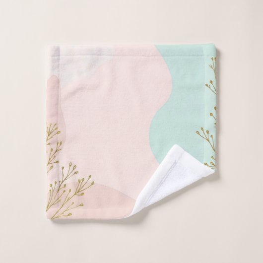 Collection Tendance Abstraite Rose Pâle Menthe (Gant de toilette)
