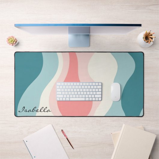 Collection Tendance Abstraite Rose Pâle Menthe (Bureau 1)