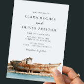 Invitation Mariage Terracotta Aqua Script Côte Adriatique