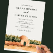 Invitation Ocre Terracotta Oliviers Mariage Script 