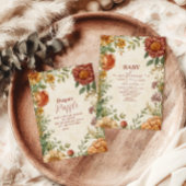 Carte D'accompagnement Bébé floral en terre cuite en fleur Diapper Raffle