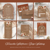 Invitation Terracotta Floral Fleur sauvage Mariage Arc Beige