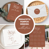 Terracotta Pumpkin Wedding RSVP QR Code Card