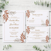 Carte de réponse de mariage à la feuille de terre (Personnalisez la collection de ce créateur indépendant.)