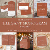 Invitation Élégant Monogramme en terre cuite Arc Mariage phot