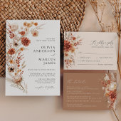 Carte D'accompagnement Boho Dahlia Fleur sauvage Elegant Wedding Détails