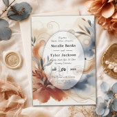 Carte de réponse Terracotta Twilight et Navy Bloom