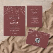 Signe De Table Cadeau de Lune de Miel Code QR Minimal Terracotta  (Personnalisez la collection de ce créateur indépendant. )