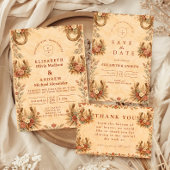 Cartons Réponse Mariage floral occidental en terre cuite