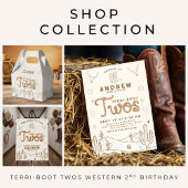 Invitation Cowboy 2nd Birthday Party Terri-Boot Twos Western