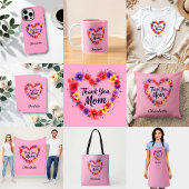 Bedankt mam | Gepersonaliseerde Bloemen Moederdag T-shirt