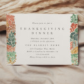 Invitation Watercolor Autumn Trees Thanksgiving Dinner
