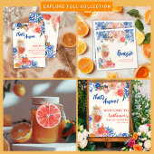 Blauw bloemig Dat is Amore Vrijgezellenfeest grazi Bedankkaart