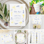 Invitation C'Est Plus Tiré À La Main Mariage Citron Italien