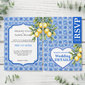 Invitation 🍋💙 Azul & Limone Romance – Classique (Personnalisez la collection de ce créateur indépendant.)