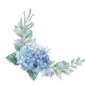 Serviette En Papier Blue Hydrangea Floral Border Wedding Personalized