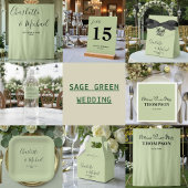 Rafraîchisseur Pour Canette Elegant Simple Sage Green Monogrammed Wedding