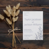 Sticker Rond Mariage botanique bleu simple