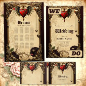 Carte De Placement L'élégance et la mystique du coeur gothique.