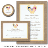 Carte Postale Faire-part La collection de mariage en burlap de plage avec s