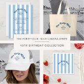 Serviette En Papier Le Forty Club Blue Cabana Stripe 40e anniversaire