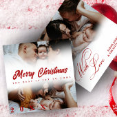 Cartes Pour Fêtes Annuelles Merry Christmas Script Family Custom Photo
