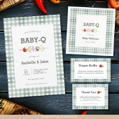 Muet vert bébé Q Couple Baby shower Invitation