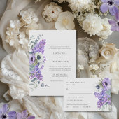 Sticker Rond Élégant violet Mariage de verdure fleurie