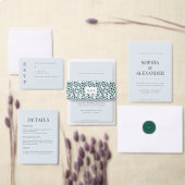 Bandeau De Faire-part Modern Terrazzo & Emerald Monogram (Personnalisez la collection de ce créateur indépendant.)