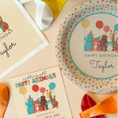 Invitation Animaux de Fête et Points de Naissance pour Enfant