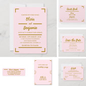 Save The Date Mariage de script manuscrit rose simple