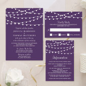 Invitation Dîner de répétition Purple Modern String Lights