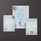 Something Blue Wedding Invitation Card (Personnalisez la collection de ce créateur indépendant.)